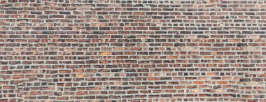 Boş kahverengi renkli tuğla duvar arkaplanı, doku. Arkaplan için yatay taş döşeme, dış tuğla duvar. Banner, boşluğu kopyala