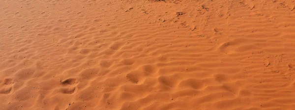 Textur Des Roten Sandes Wüste Trockener Boden Orangefarbener Leerer Sandboden — Stockfoto