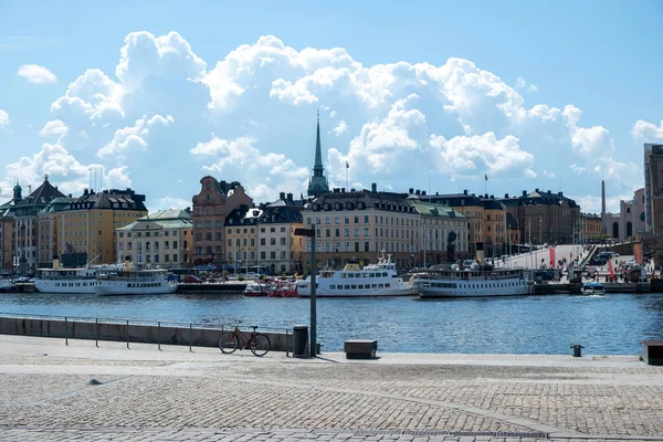 Stockholm Sweden Gamla Stan Old Town View Traditional Waterfront Colorful — Stock Photo, Image