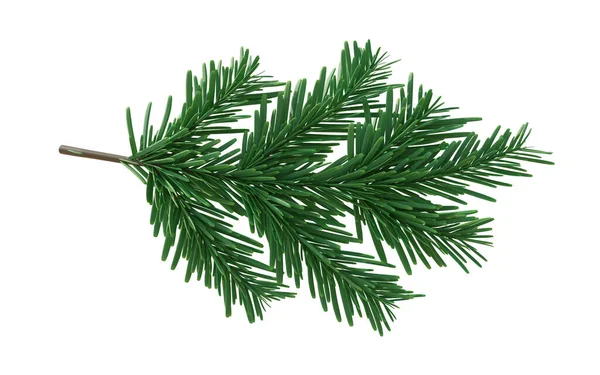 Χριστουγεννιάτικο Έλατο Πράσινο Κλαδί Ελάτης Απομονωμένο Λευκό Διαφανές Φόντο Κλαδιά — Φωτογραφία Αρχείου
