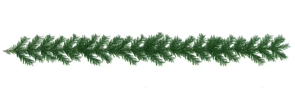 Kerst Boom Tak Grens Geïsoleerd Witte Transparante Achtergrond Kerstboom Fir — Stockfoto