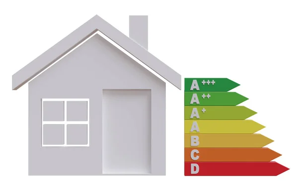 House Energy Efficiency Rating Chart Isolated White Transparent Green Efficient — Stock Photo, Image