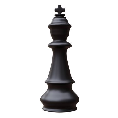 Beyaz saydam arka planda siyah satranç kralı izole edildi. İş stratejisi kavramı