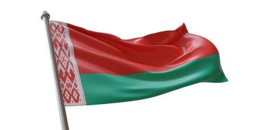 Beyaz saydam arkaplanda beyaz bayrak dalgalanması izole edildi