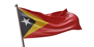 Beyaz şeffaf arkaplanda Leste bayrağı dalgalanması