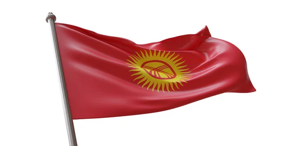 Stock image Kyrgyzstan flag waving isolated on white transparent background