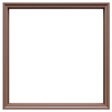 Duvardaki boş resim çerçevesi, beyaz arkaplanda izole edilmiş, 3d görüntüleme