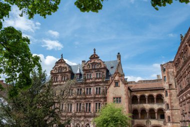 Almanya, Friedrich, Friedrichsbau binası, Heidelberg Schloss, Heidelberg kalesi, saray, Baden-Wurttemberg. Alman Ortaçağ manzarası.