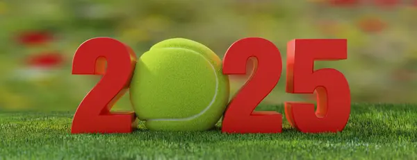 2025 Tennis Event Calendar New Year 2025 Red Digit Number Stock Photo
