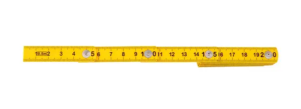 stock image Yellow measure ruler isolated on white, transparent, Twenty cm length