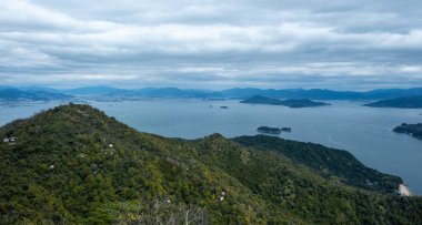 Japan, Seto Inland Sea view from Miyajima island, viewpoint on mount Misen clipart