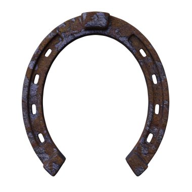 Beyaz at nalı, tılsım şans ve servet sembolü, 3D