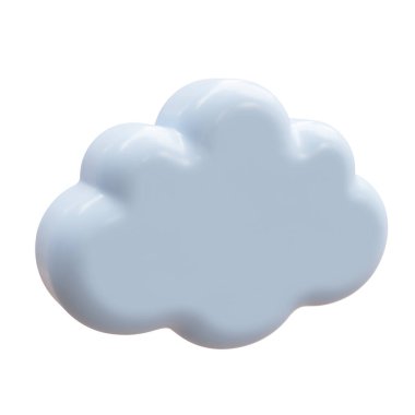 Bulut hesaplama konsepti, Bulut beyaz üzerine izole, 3D render