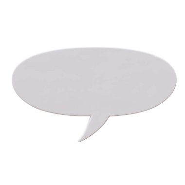 Konuşma balonu beyaz boş şablon, 3d oluşturma izole