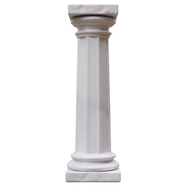 Mermer sütun Eski Yunan beyaz, 3D renkte izole