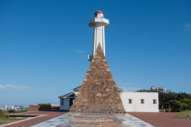 South Africa. Port Elizabeth Gqeberha. Donkin memorial pyramid and lighthouse at Donkin Reserve, sunny day, blue sky clipart