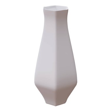 Seramik vazo beyaza izole edilmiş. Ev iç tasarımı için dekorasyon kabı, 3D render