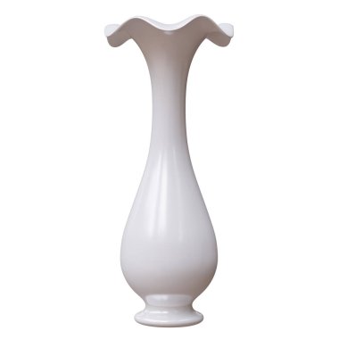 Seramik vazo beyaza izole edilmiş. Ev iç tasarımı için dekorasyon kabı, 3D render