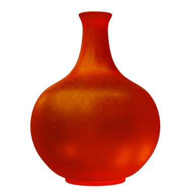 Cam vazo beyaza izole edilmiş. İç tasarım için dekorasyon kabı, 3d render