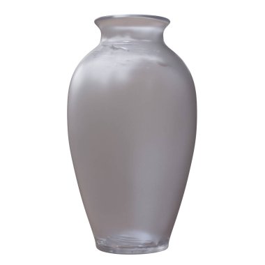 Cam vazo beyaza izole edilmiş. İç tasarım için dekorasyon kabı, 3d render