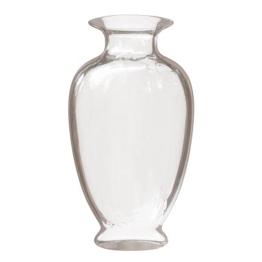 Cam vazo beyaza izole edilmiş. İç tasarım için dekorasyon kabı, 3d render