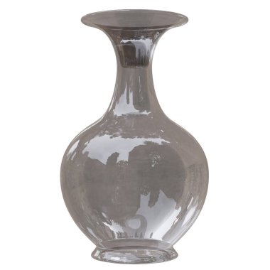 Cam vazo beyaza izole edilmiş. İç tasarım için dekorasyon kabı, 3d render