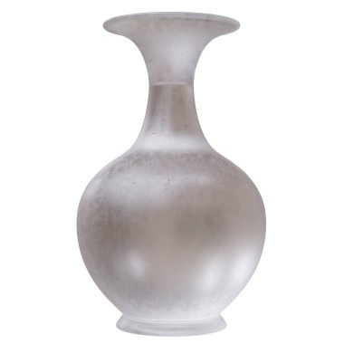 Cam vazo beyaza izole edilmiş. İç tasarım için dekorasyon kabı, 3d render