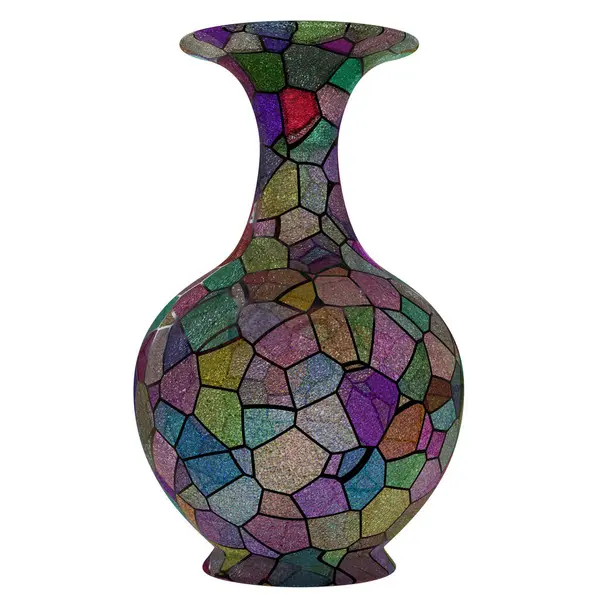 Cam vazo beyaza izole edilmiş. İç tasarım için dekorasyon kabı, 3d render