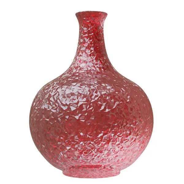 Cam vazo beyaza izole edilmiş. İç tasarım için dekorasyon kabı, 3d render