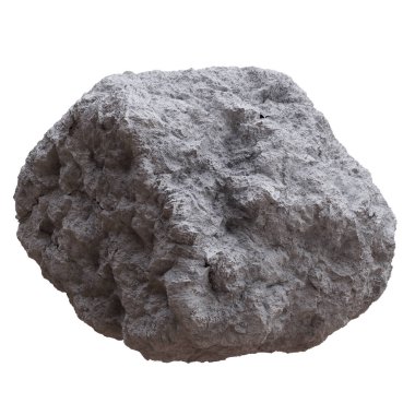 Kaya beyaz, büyük taş ve kaya üzerinde izole edilmiş. 3d hazırlayıcı