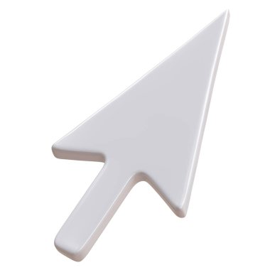 Fare imleç oku beyaz üzerinde izole, Bilgisayar imleç simgesi, 3d render