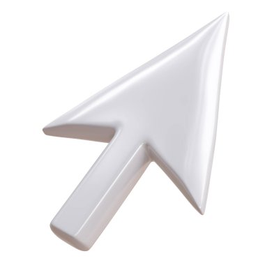 Fare imleç oku beyaz üzerinde izole, Bilgisayar imleç simgesi, 3d render