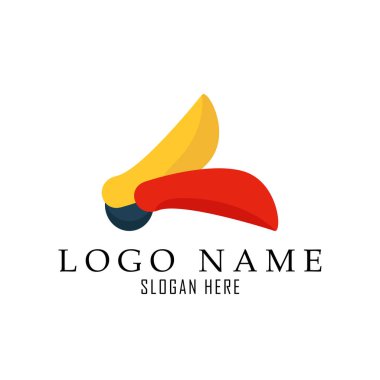 Boynuz gagalı kuş başı soyut logo Sarawak, festival, hayvanat bahçesi ve şirket için uygun