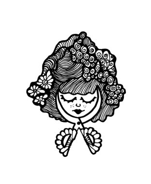 Güzellik kuaförü güzellik salonlarında siyah ve beyaz saçlı makas kullanılabilir.