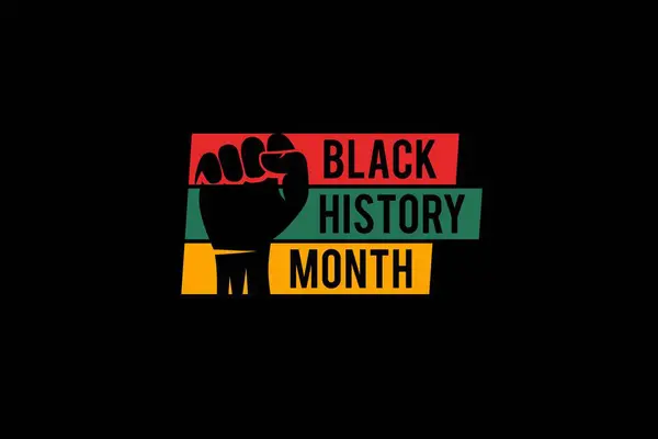 Power Hand Black History Africa American Driscrimination Celebrate Black Background Logo Design Vector