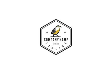 Bananaquit Bird Outline Logotype Design Template clipart