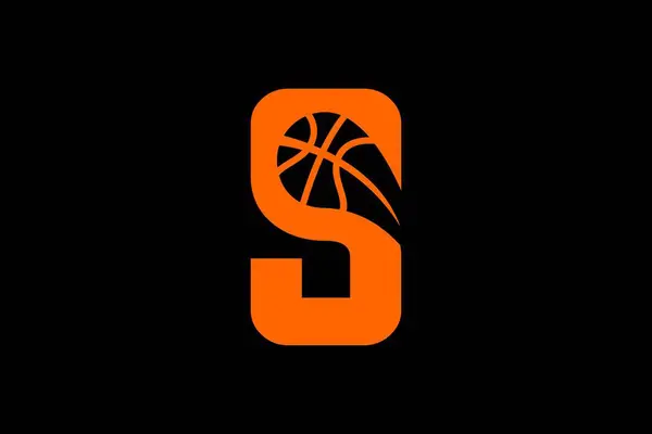 Letter S With Basket Ball Illustration Drawing Symbol Element Sport Design Vector Logo Silhoutte