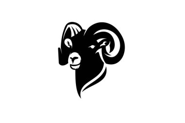 Siyah başlı Bighorn Koyun Logosu Tasarım Şablonu
