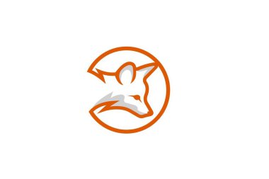 Fox Den Logo Hayvan Tasarımı İlham Vektörü
