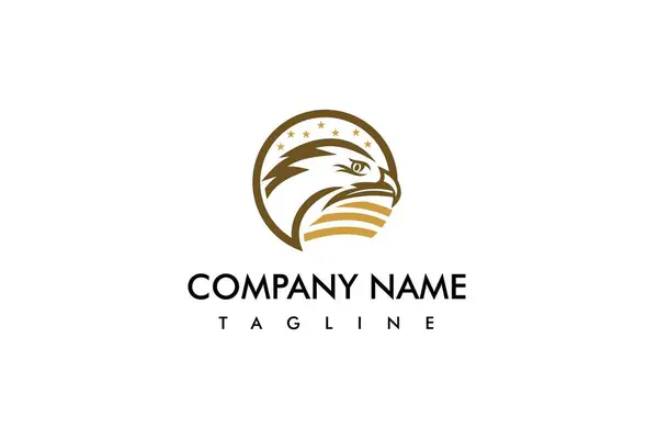 Muhteşem Altın Kartal Logo Tasarım Şablonu Vektörü