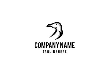 Black Great Auk Kuş Logosu İlham Verici Tasarımı