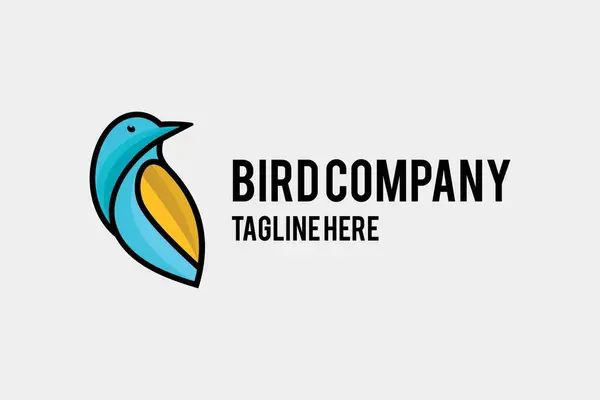 Kingfisher Kuş Vektörü Renkli Tasarım Logosu 