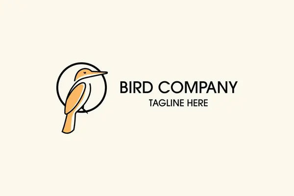 Kingfisher Kuş Vektörü Renkli Tasarım Logosu 