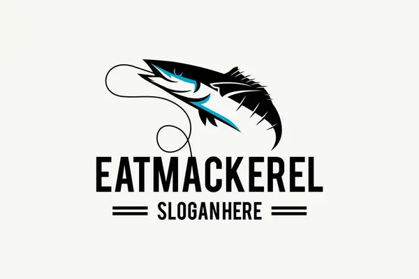Okyanus Balığı Uskumrusu Doğal Deniz Logosu Tasarım Vektörü