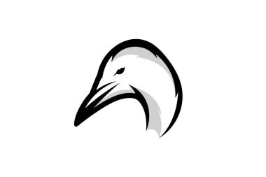 Kanada Antartika Murre Kuş Başı Logo Vektör Tasarımı 