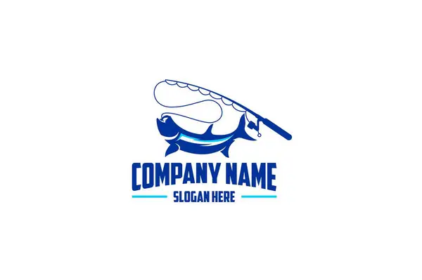 Tarpon Balıkları Deniz Doğası Balık Logosu Tasarım Vektörü Silhoutte