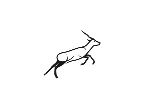 Blackbuck Sıçrama Ana Hattı Memeli Hayvan İlham Vektör Logosu Tasarımı