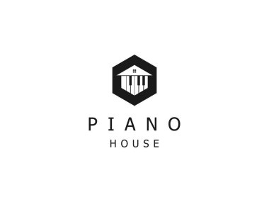 Muhteşem Piyano Müzik Kombinasyonu Sembol İllüstrasyon Simgesi Simgesi Tasarım Vektörü