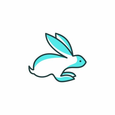 Tavşan simgesi tasarım şablonu. Tavşan simgesi logoti. Tavşan çizgisi sanat silueti..