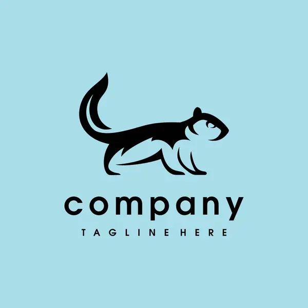 Sincap simgesi tasarım şablonu. Sincap sembolü logoti. Bir sincap çizgisi sanat silueti.